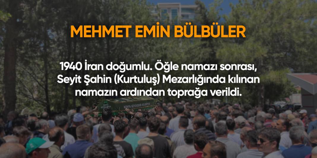 Konya'da bugün vefat edenler | 23 Nisan 2025 7
